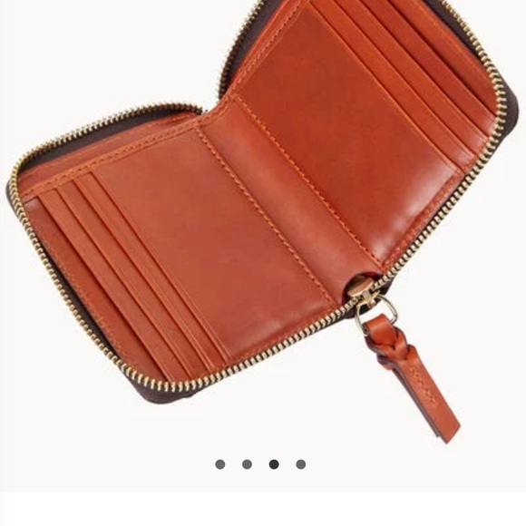 Dooney & Bourke Brown and Gold Zip Wallet - Picture 2 of 6